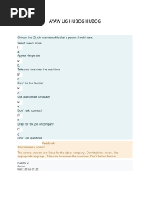 Work Immersion Quarter Exam 1 and 2
