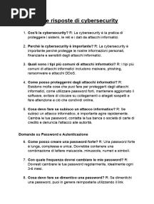 Domande e Risposte Di Cybersecurity