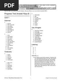 Sol3e Int Progress Test Answer Keys B