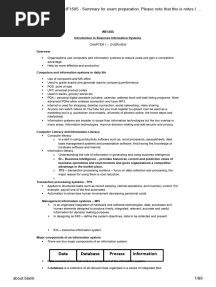 INF1505 Exam Notes