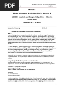 MC0080 - Analysis and Design of Algorithms Set Û 2