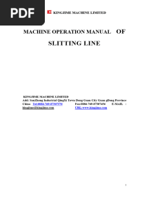 Slitting Machine Operation Manual