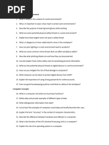 Grade 7 Pre-Tech Revision Questions