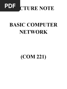 Basic Computer Network (COM 221) Complete Note-1