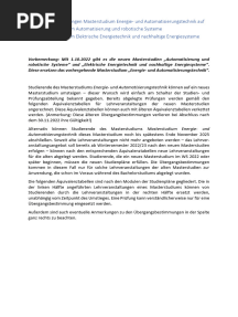 UEB Masterstudium Energie Und Automatisierungstechnik 2022