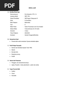Modul Ajar Berdiferensiasi Matematika Bab 1 Kelas 9 SPLDV