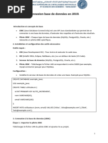 Connexion base de données en JAVA