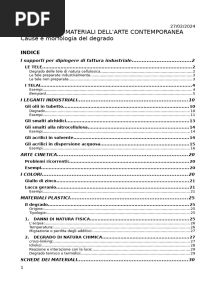 Appunti Cause e morfologia del degrado arte contemporanea