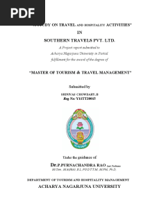 Travel and Hospitality Activities at Southern Travel