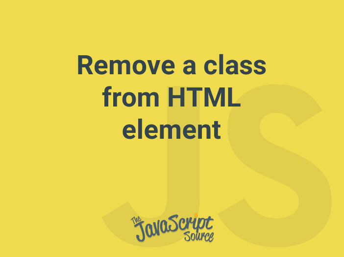 Remove class from HTML element