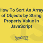 How To Sort An Array of Objects by String Property Value in JavaScript