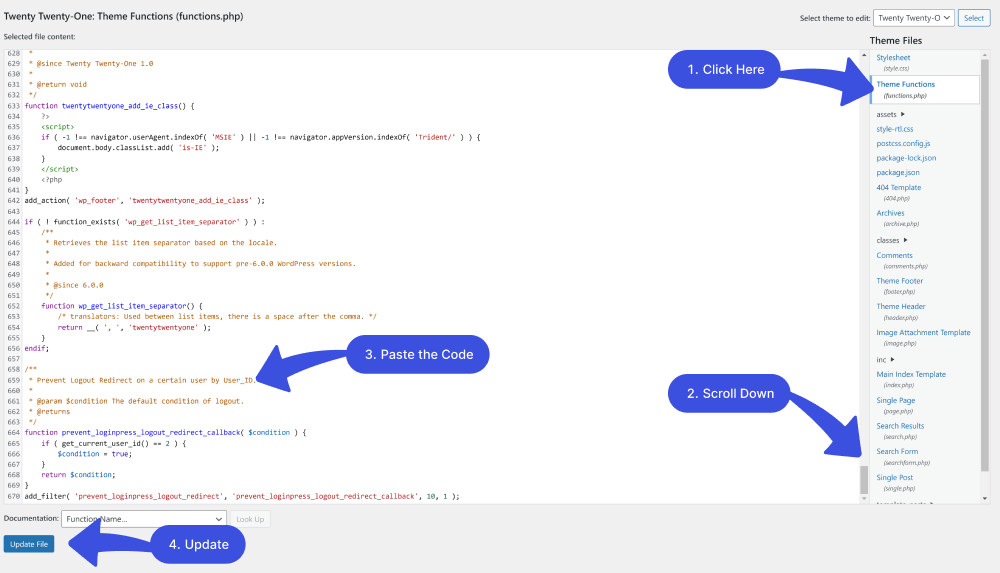 code Code for Preventing Logout Redirects