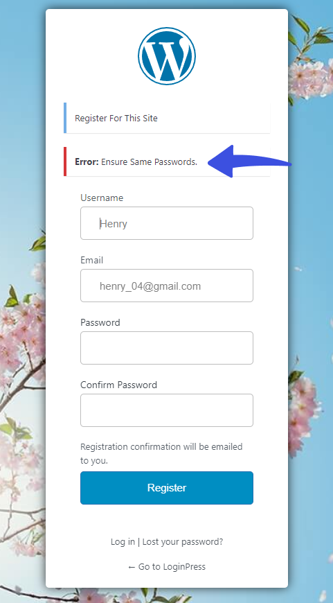customize error message Customized Error Message
