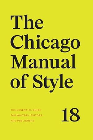 Book cover The Chicago Manual of Style, 18th Edition