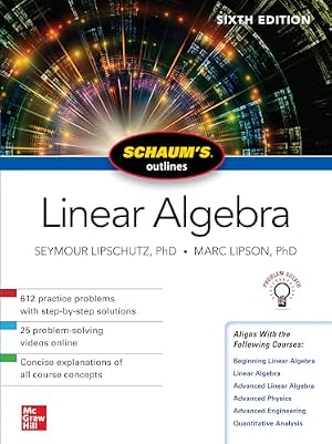 Book cover Schaum's Outline of Linear Algebra, Sixth Edition