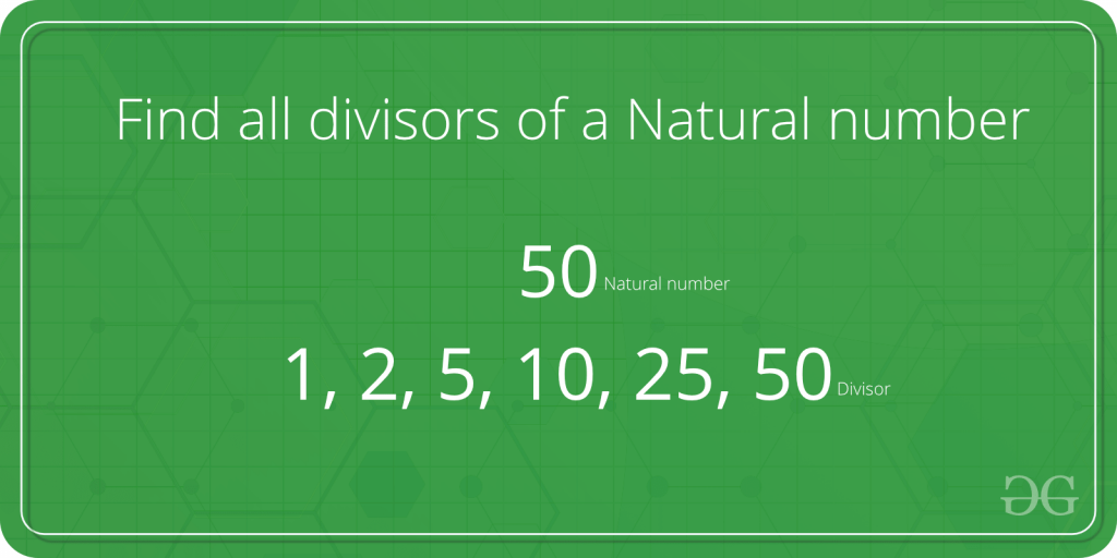  all divisors of a natural number
