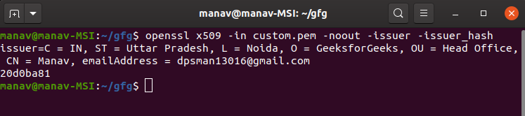 Verifying the Certificate Signer Authority