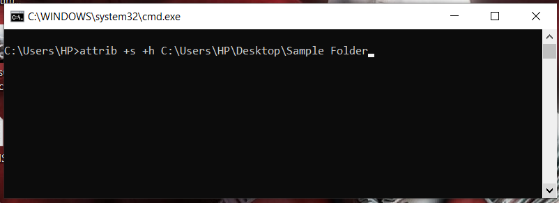 hiding a folder in windows using cmd - 4