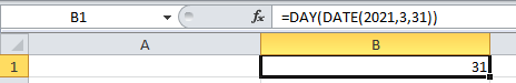 DAY Function Example Excel