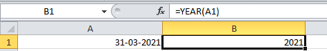 YEAR Function Example
