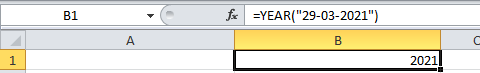 YEAR Function in Excel