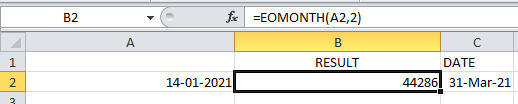 EOMONTH Function Example