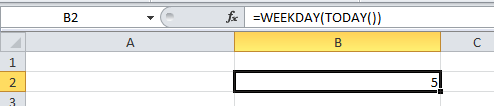 WEEKDAY Function in Excel