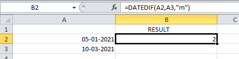 DATEDIF Function Example
