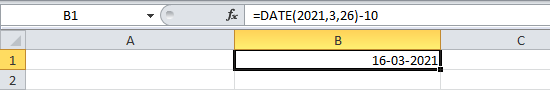 DATE formula in Excel