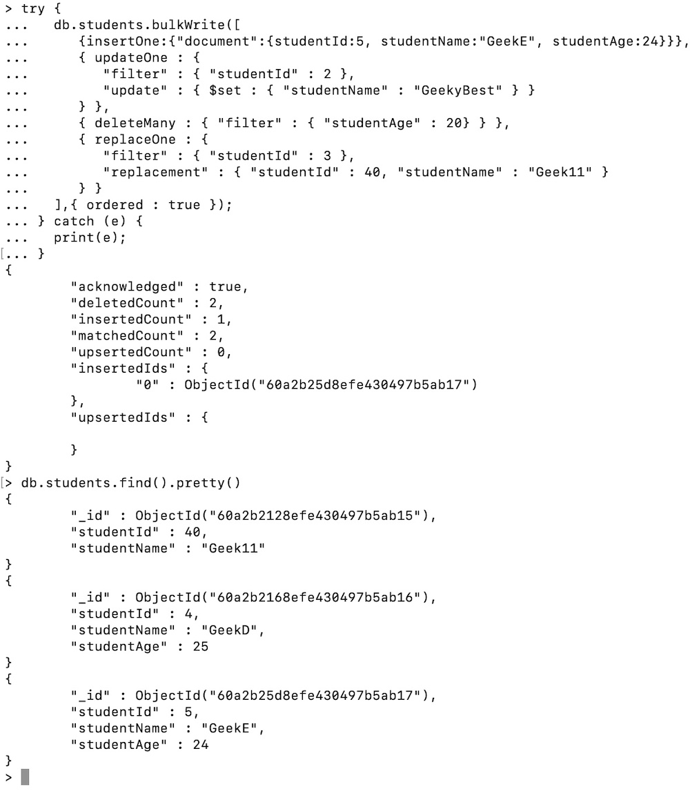 ordered bulkwrite example