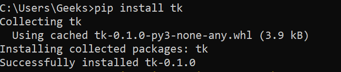 installing tkinter using pip