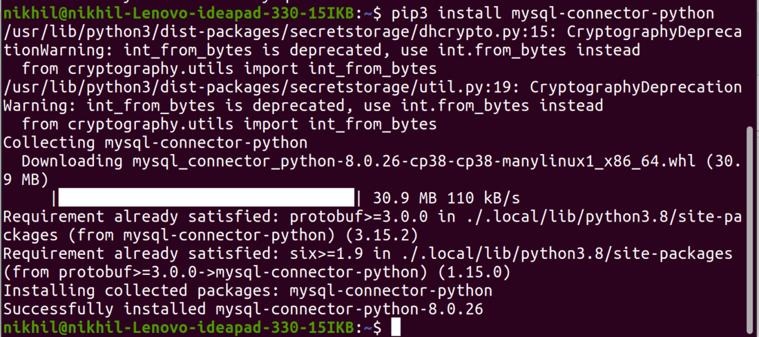 python mysql connector install