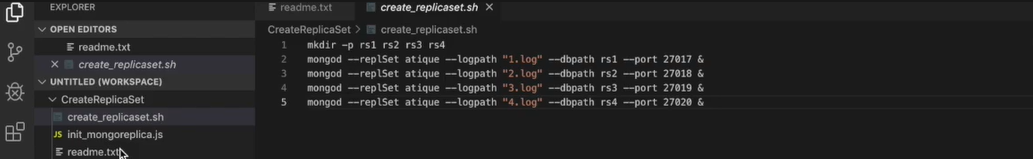creating replica set in mongodb