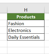 Product-Table