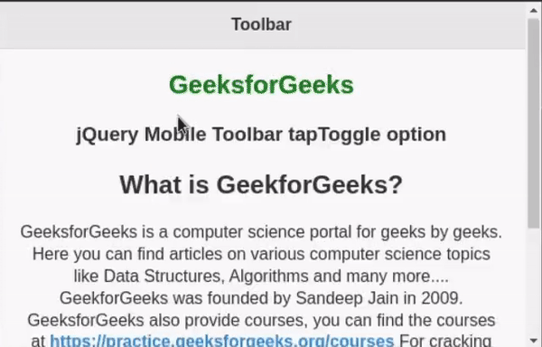 jQuery Mobile Toolbar tapToggle Option