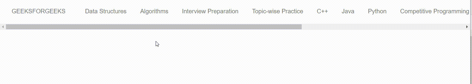 Pure CSS Scrollable Horizontal Menu