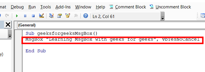 Creating-vbYesNoCancel-buttons