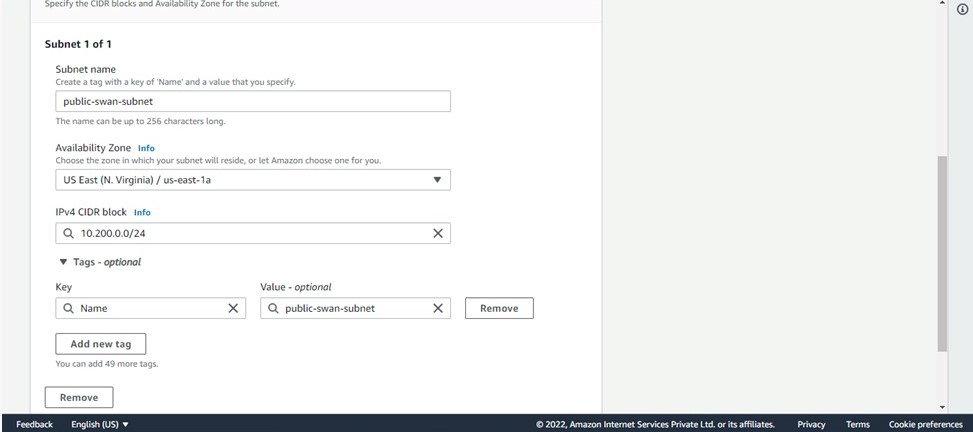 Defining Subnet configuration