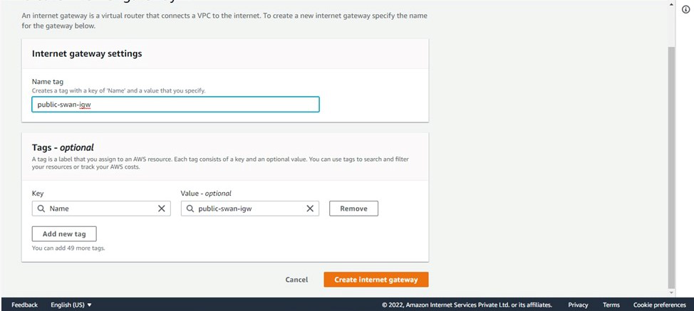 Configuring Internet Gateway Settings