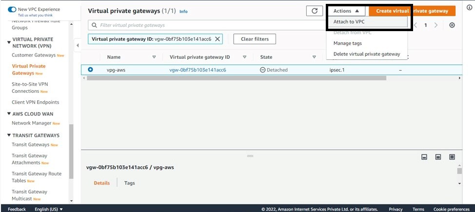 Attaching VPC to IGW