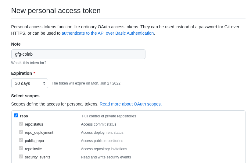 New-personal-access-token