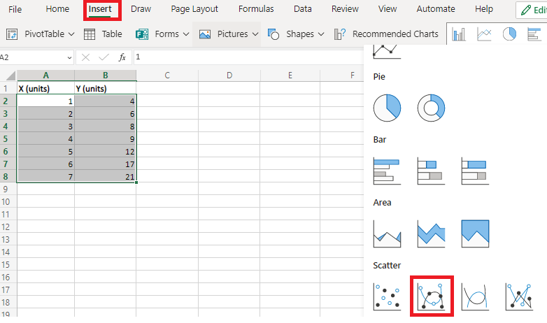 Selecting-scatter-chart