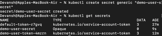 Imperatively creating Secret Resource