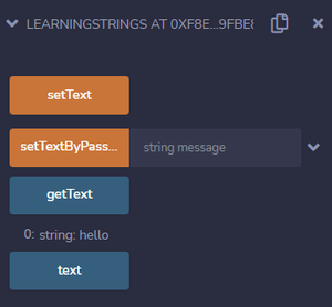 Solidity program to set string using function