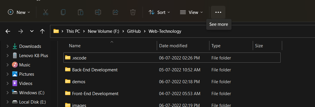 Open the folder in your system
