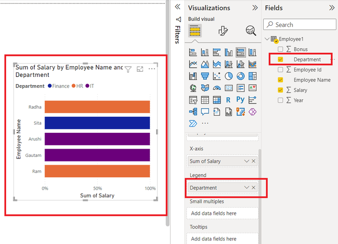Power BI - Create 100% Stacked Column Chart