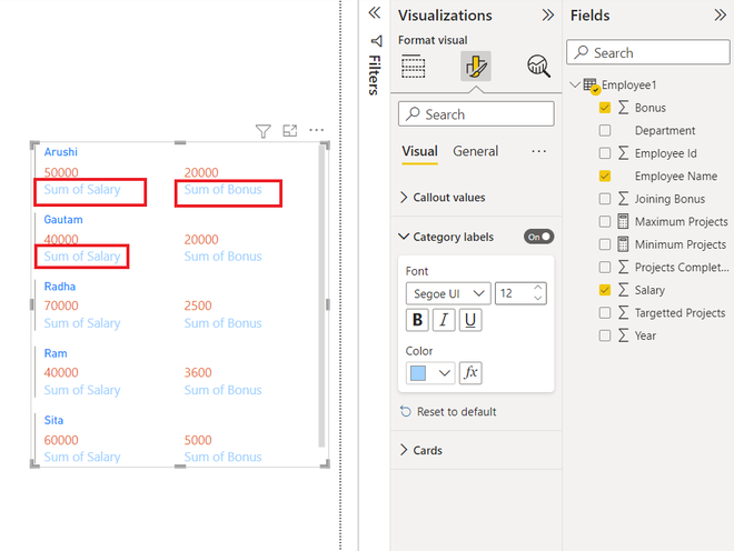 Power BI - How to Format Multi-Row Card?