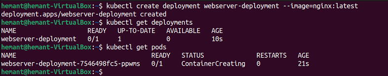 create deployment