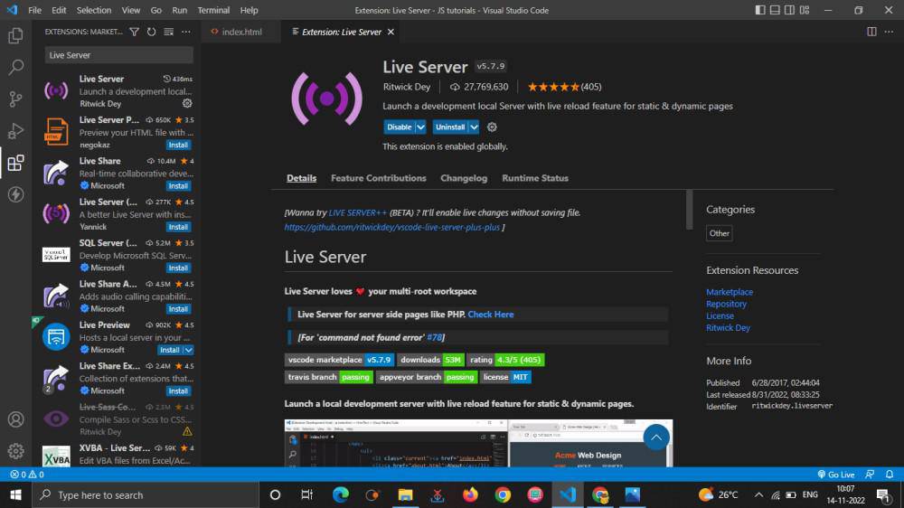 Live-server-installed