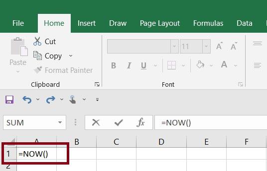 In this we are just using =NOW() function.